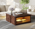 Rustic Brown Wood Coffee Table with Storage G897273