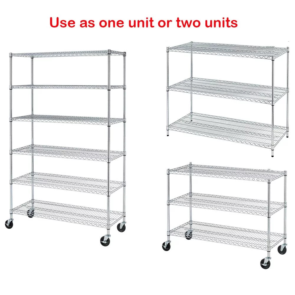 Black 6-Tier Adjustable Wire Shelving Unit M4165