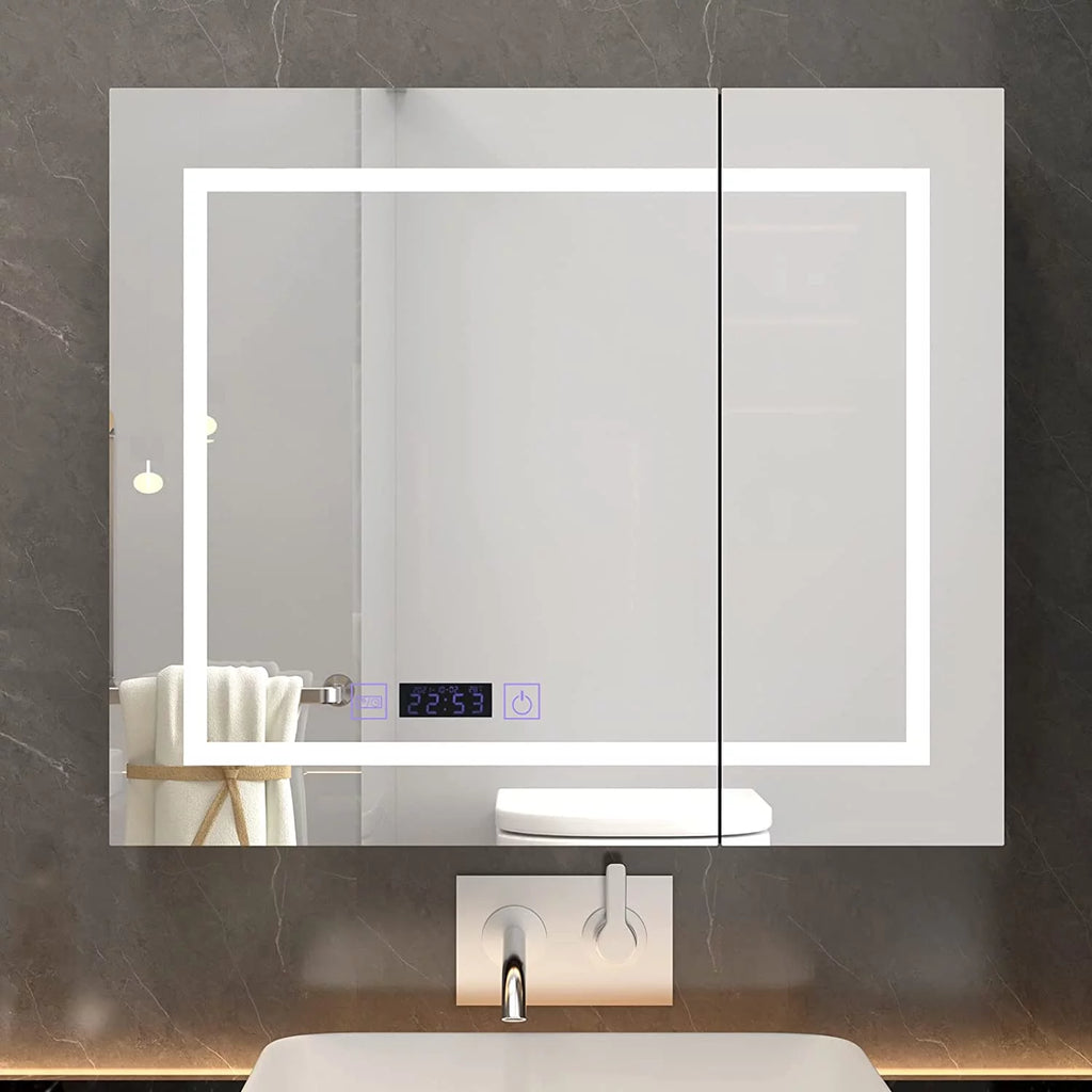 White LED Bathroom Mirror Cabinet K1487