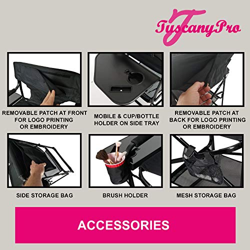 Portable Heavy-Duty Makeup Artist Chair with Umbrella Light Kit P387