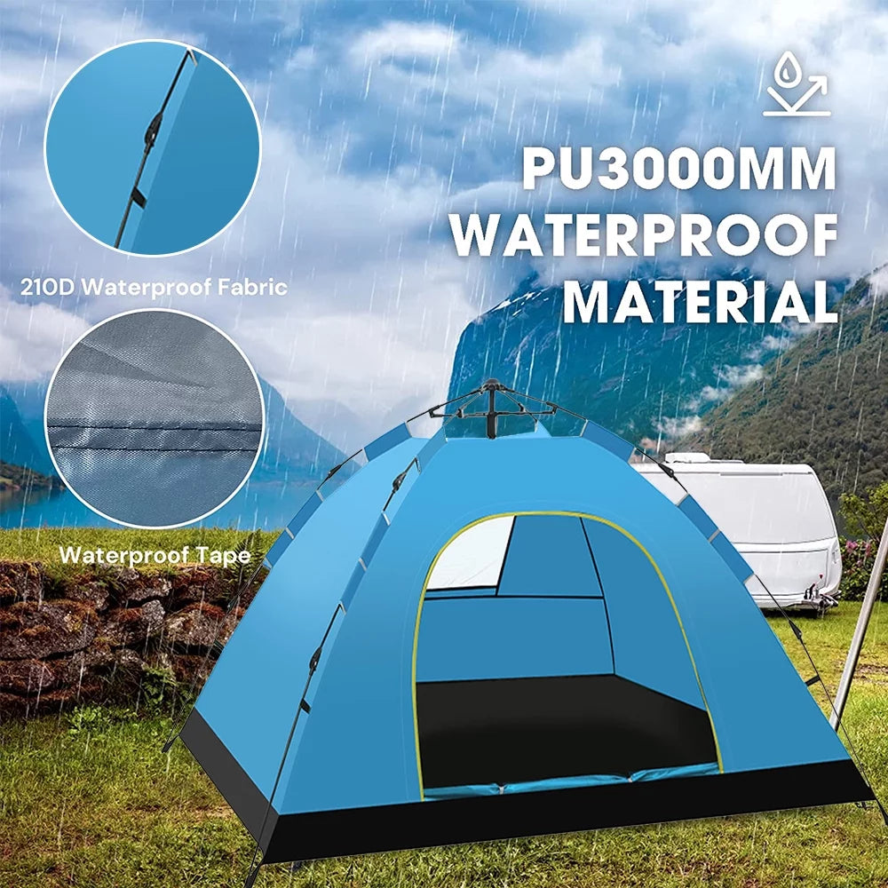 3 Person Waterproof Windproof Pop Up Camping Tent O744