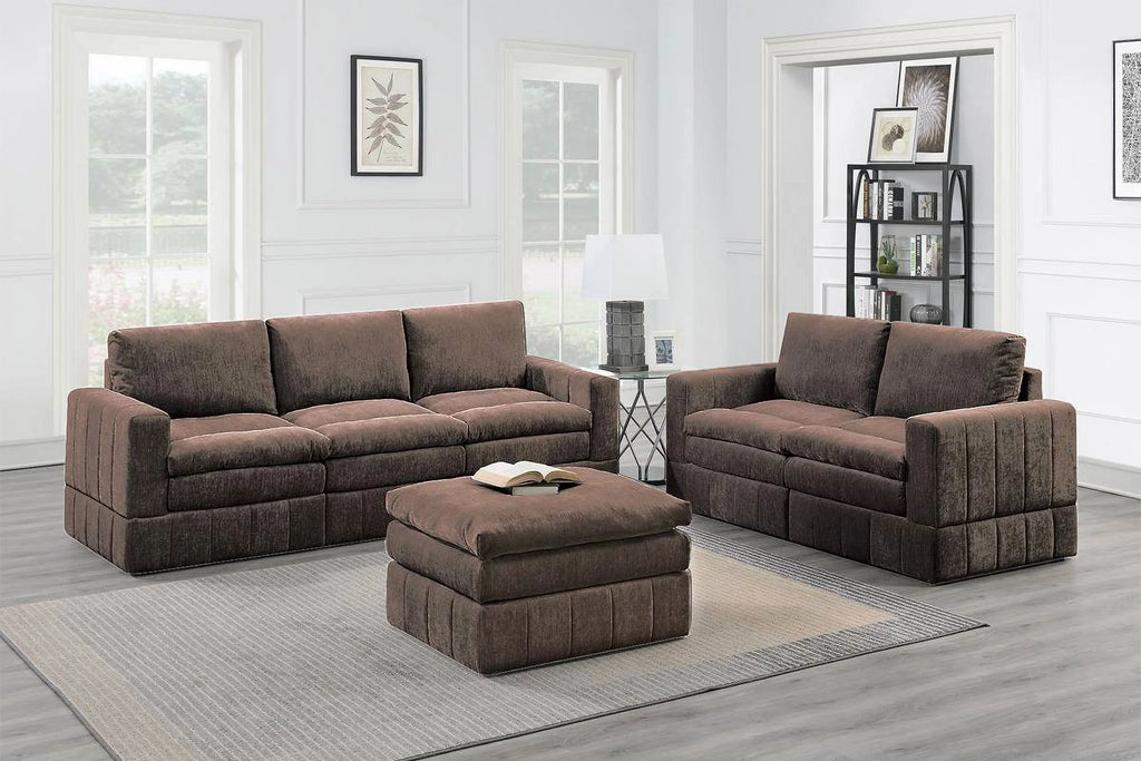 6Pc Modular Sectional Set with Ottoman R39476