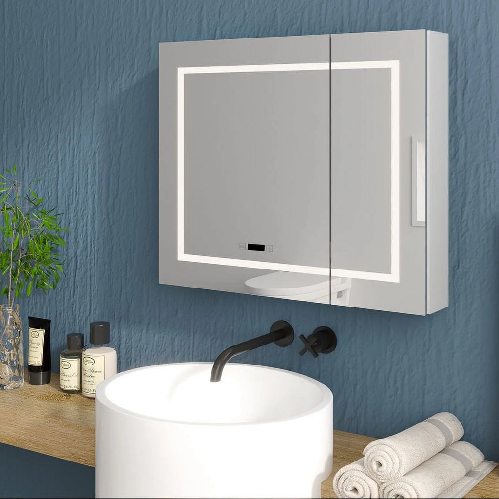 White LED Bathroom Mirror Cabinet K1487