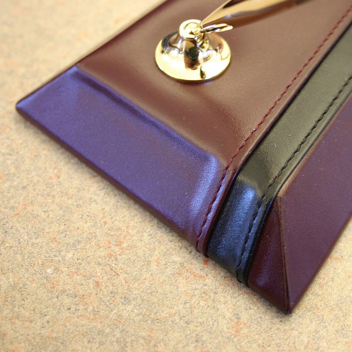 Burgundy Leather Double Pen Stand Q810874