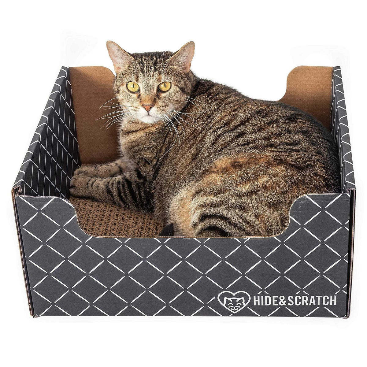 Extra-Large Heavy Duty Cardboard Cat Scratcher and Lounger Box with Refillable Scratch Pad S54035