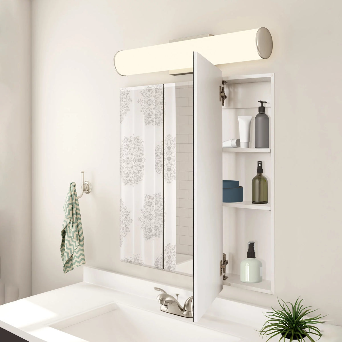 24.5-Inch Mirrored Bathroom Wall Cabinet C94675