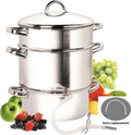 11-Quart Stainless Steel Canning Steamer Pot with Strainer and Lid V88901