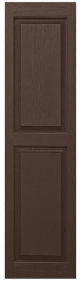 2-Pack Brown Raised Panel Vinyl Exterior Shutters M615074