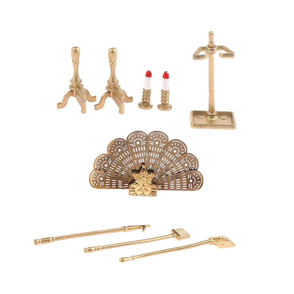 Metal Dollhouse Fireplace Decoration Y79762