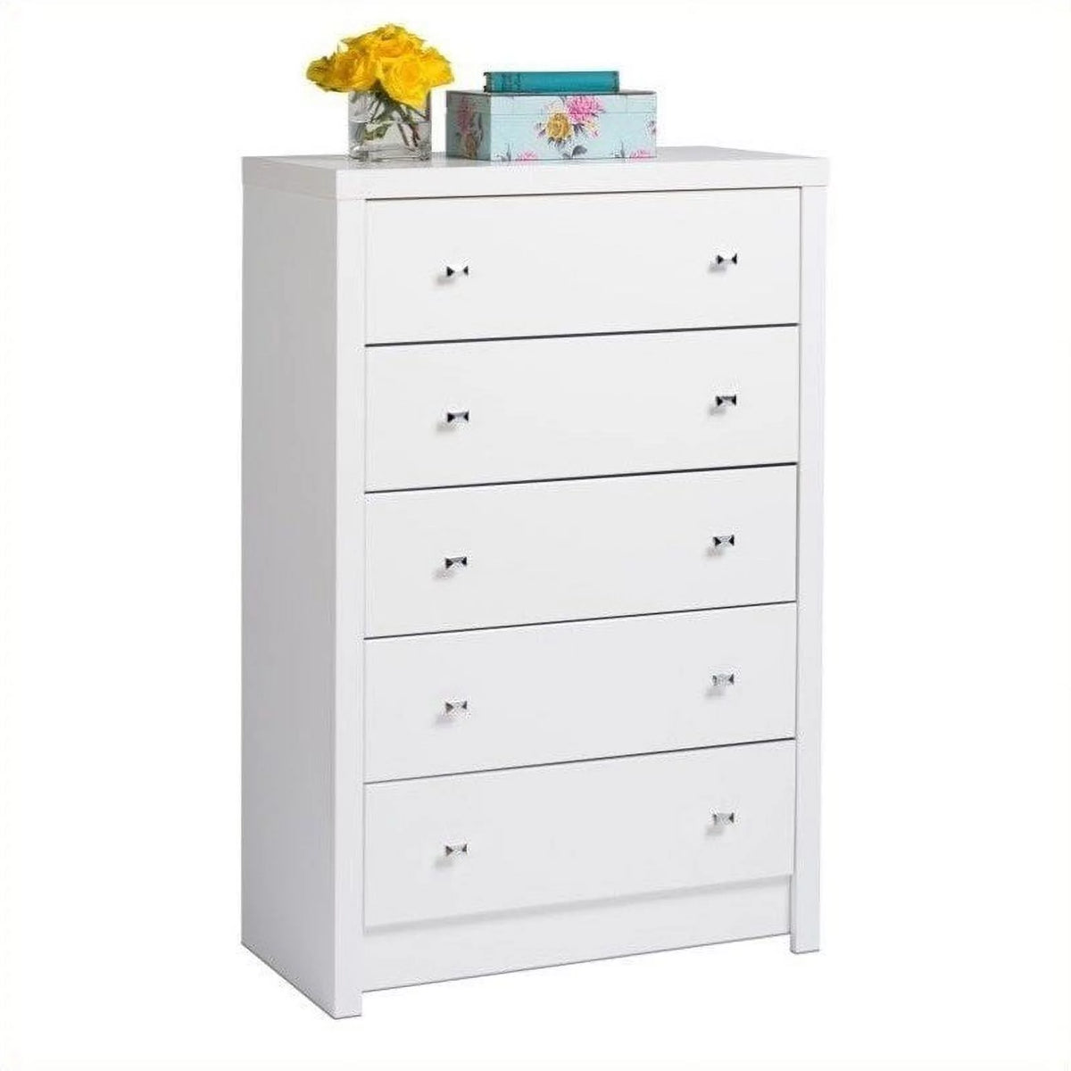 4-Piece Storage Bench 2 Tall Nightstands and 5-Drawer Chest Set C472