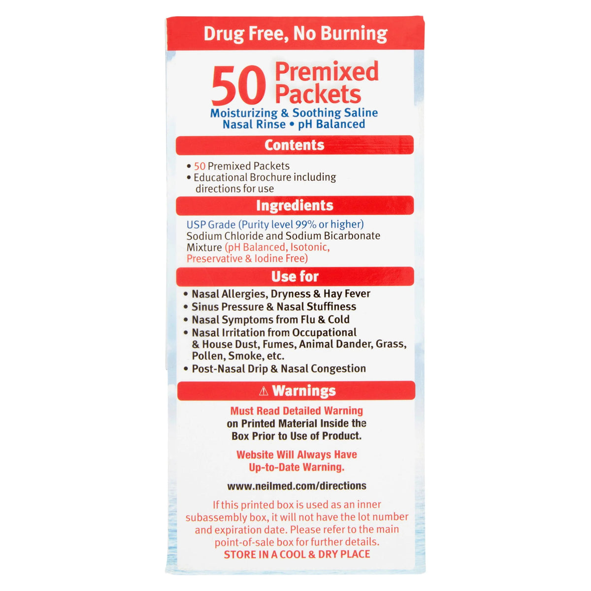 All Natural Sinus Rinse Packets, 50 Count N5601