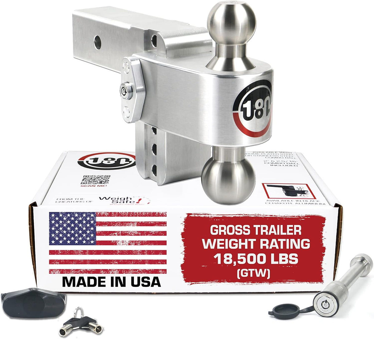 Aluminum Adjustable 6" Drop, Stainless Steel Ball, 2.5" Receiver X993