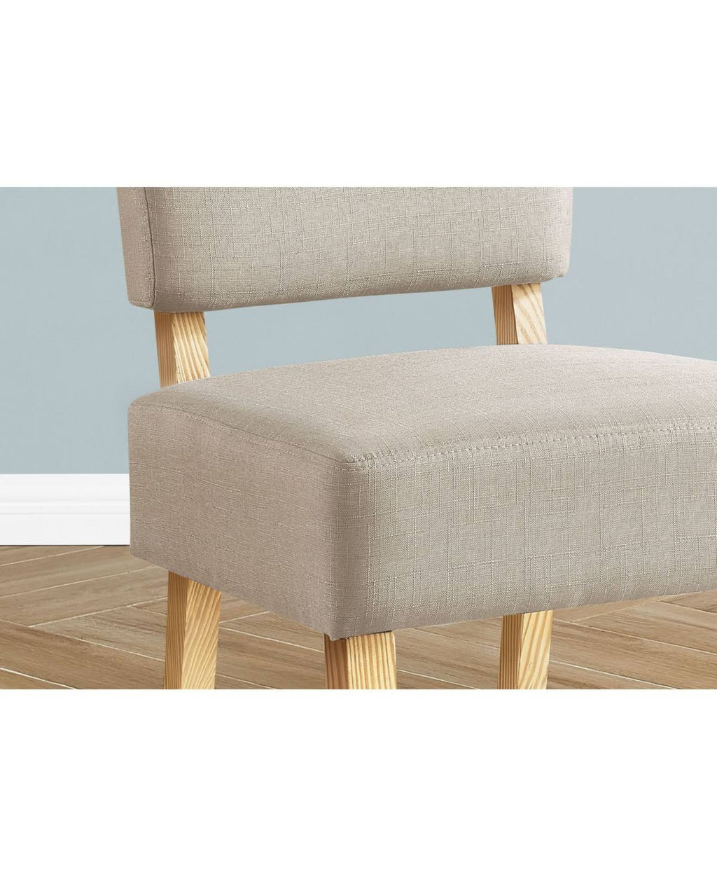 Light Green Fabric Accent Chair with Natural Wood Legs W5701