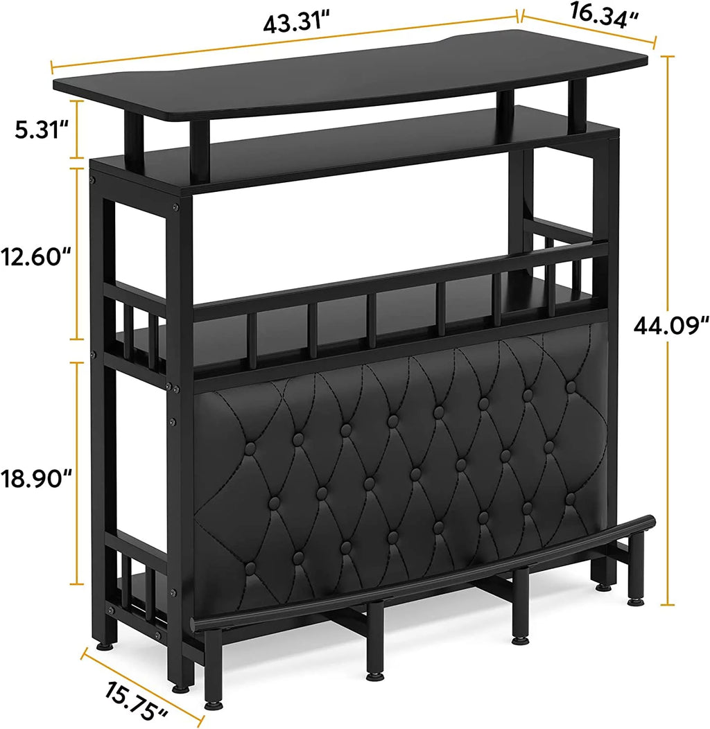 Bar Unit with Storage and Footrest C34134