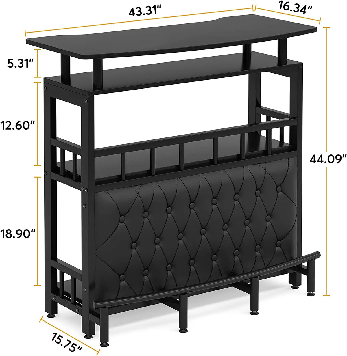 Bar Unit with Storage and Footrest C34134