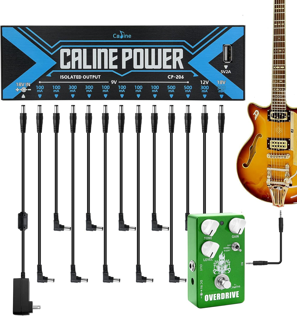 12 Isolated DC Output Guitar Pedal Power Supply with USB Port I623