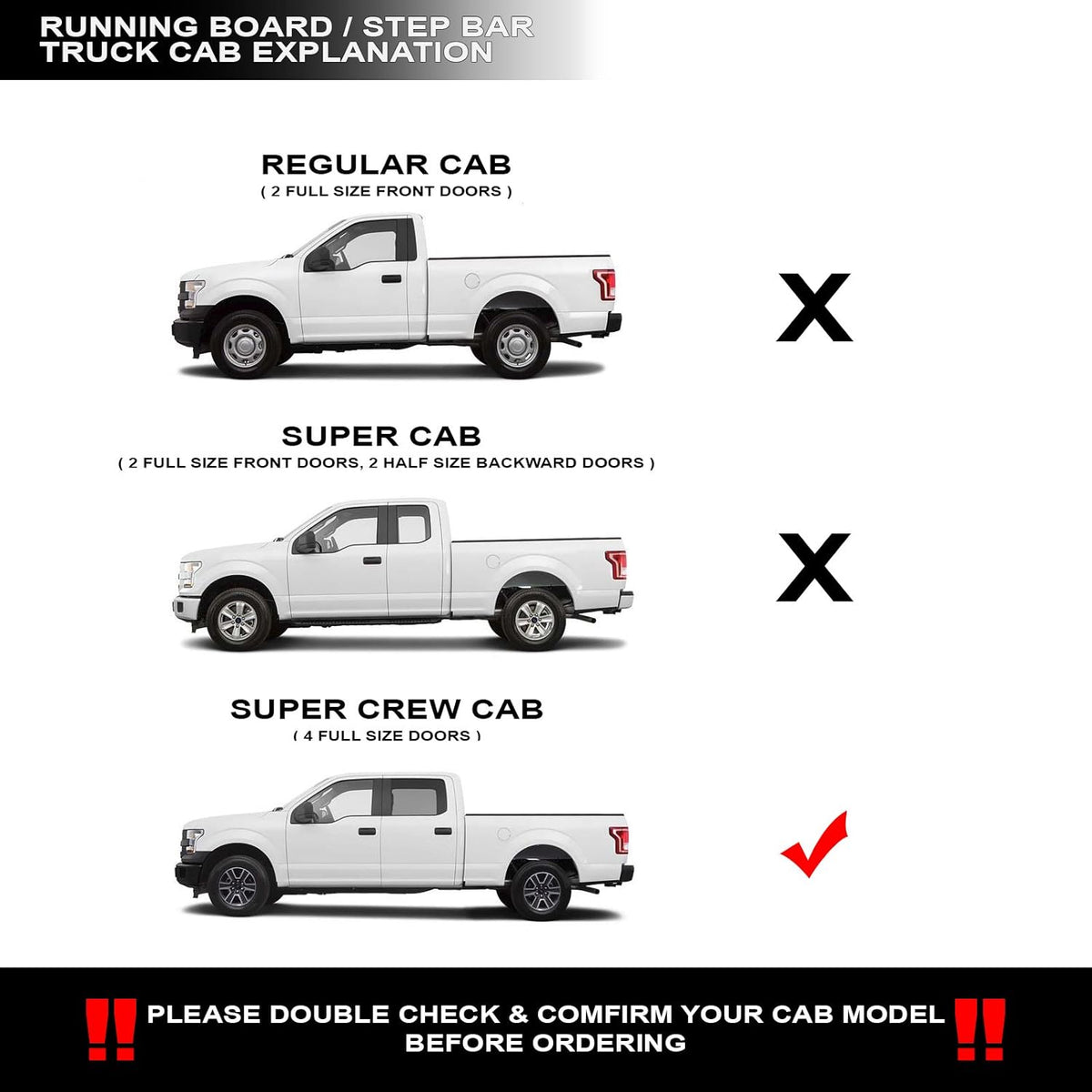 Matte Black Modular Drop Step Side Nerf Bars Running Boards A76246