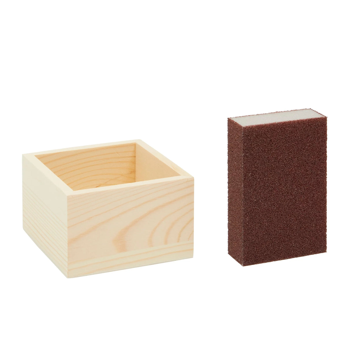 Unfinished Small Wooden Boxes with Sanding Sponge A937262