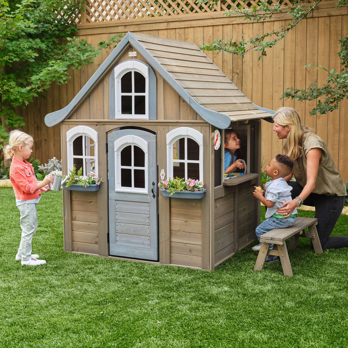 Wooden Outdoor Playhouse with Kitchen G2564