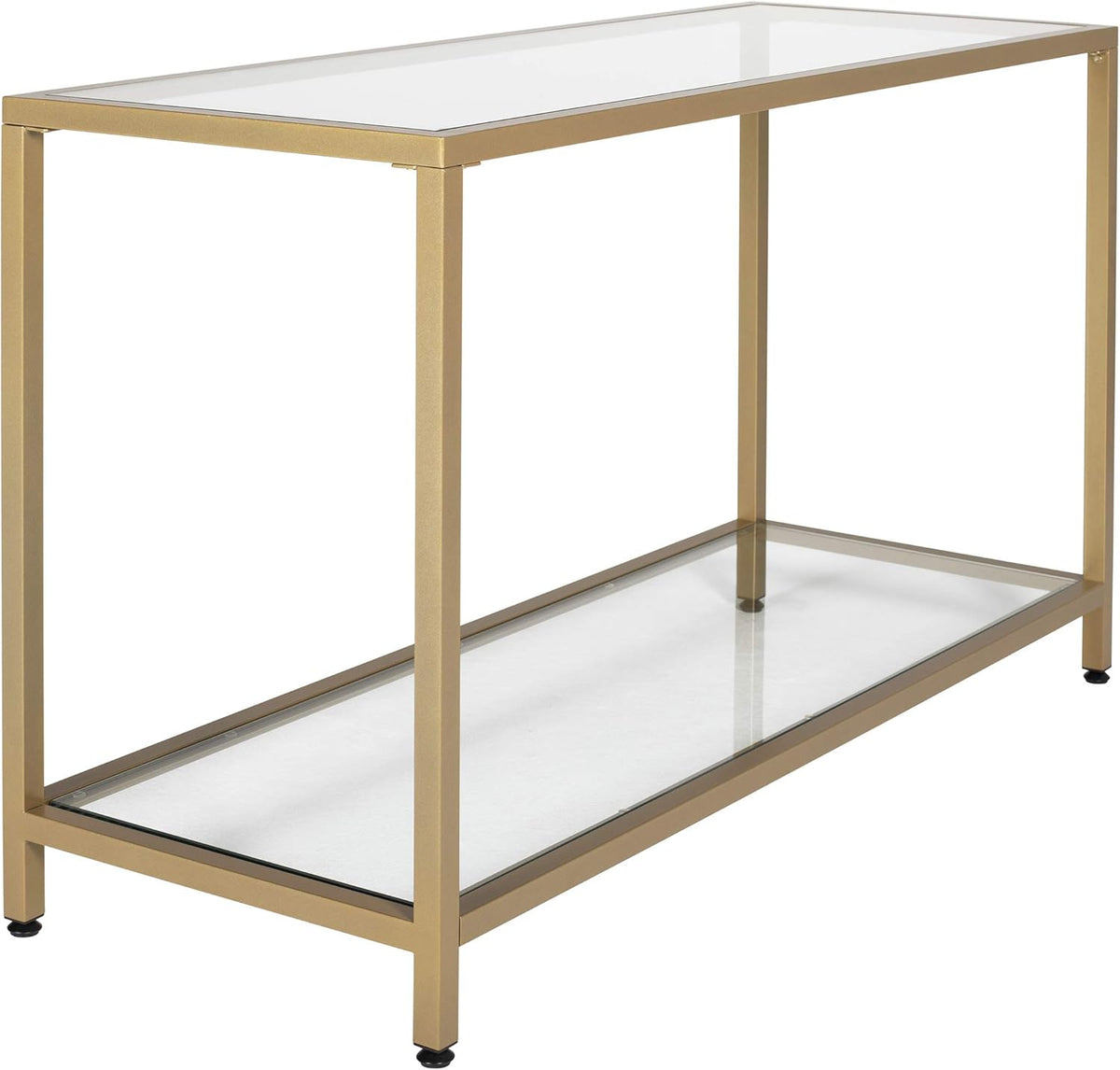 Pewter End Table with Clear Glass Z4944