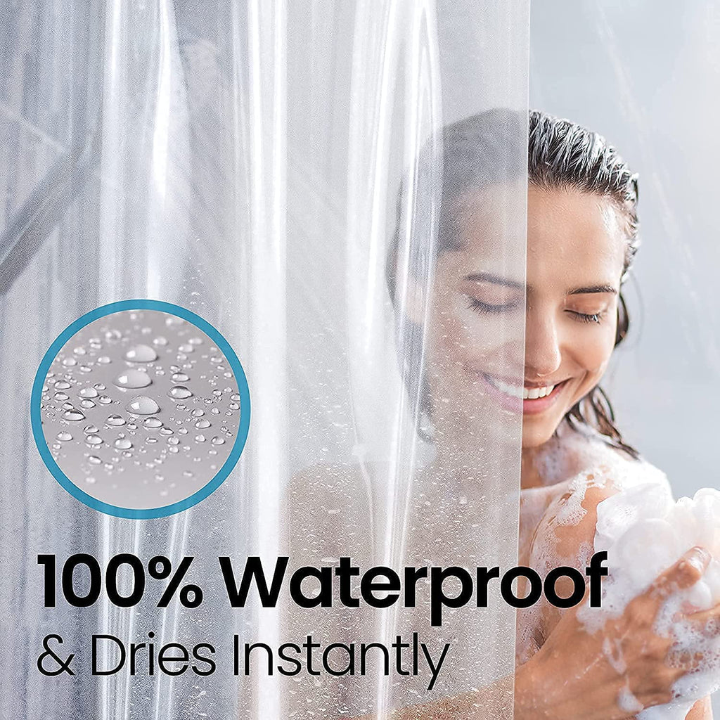 Extra Long Waterproof Frosted Shower Curtain Liner with Rustproof Metal Grommets 78"*96" K7455