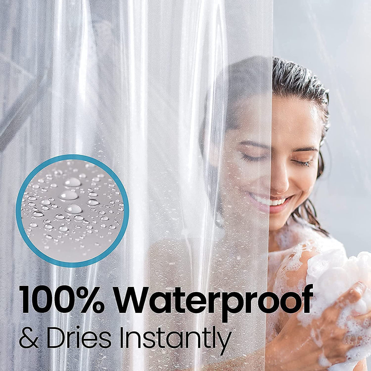Extra Long Waterproof Frosted Shower Curtain Liner with Rustproof Metal Grommets 78"*96" K7455