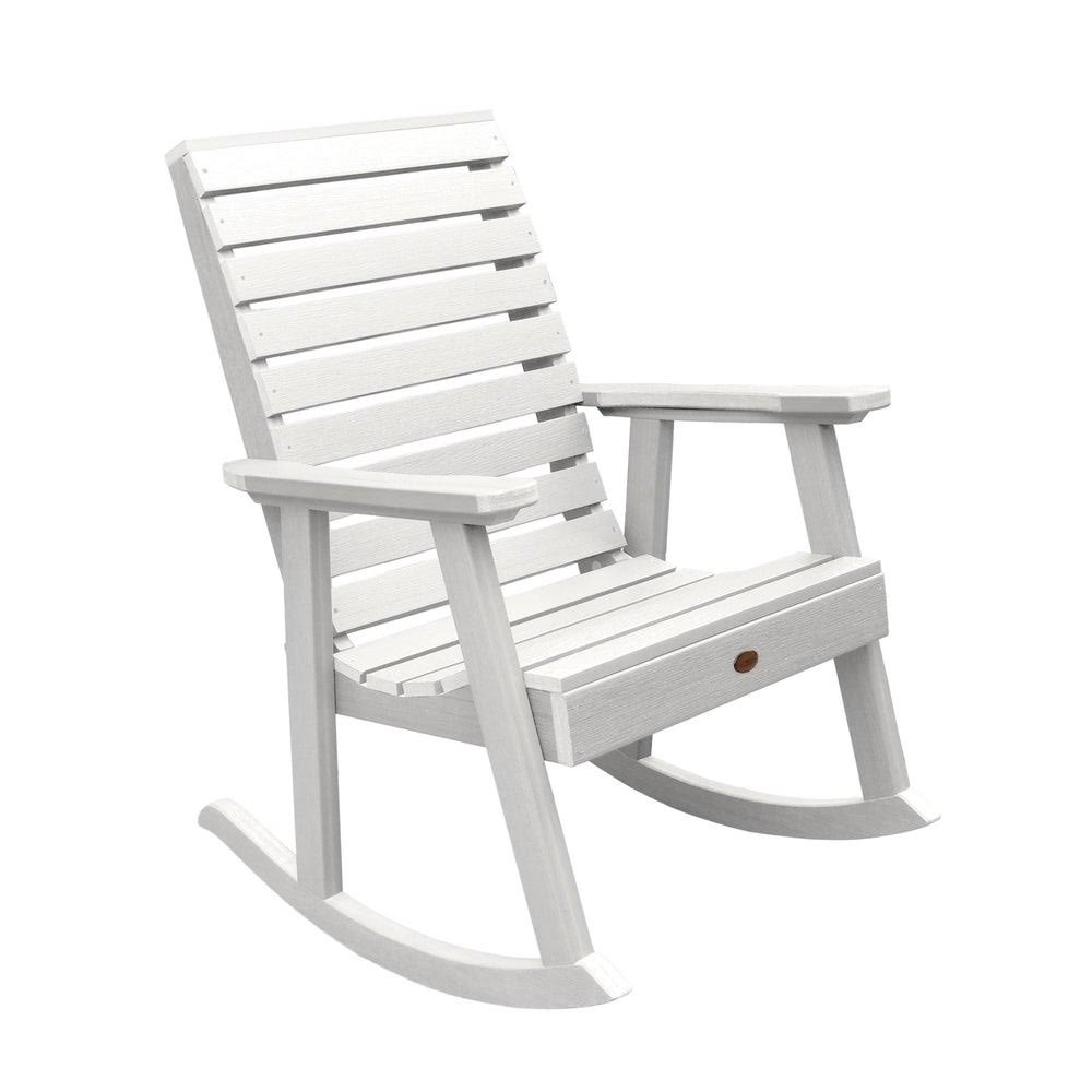 White Synthetic Wood Rocking Chair Q143