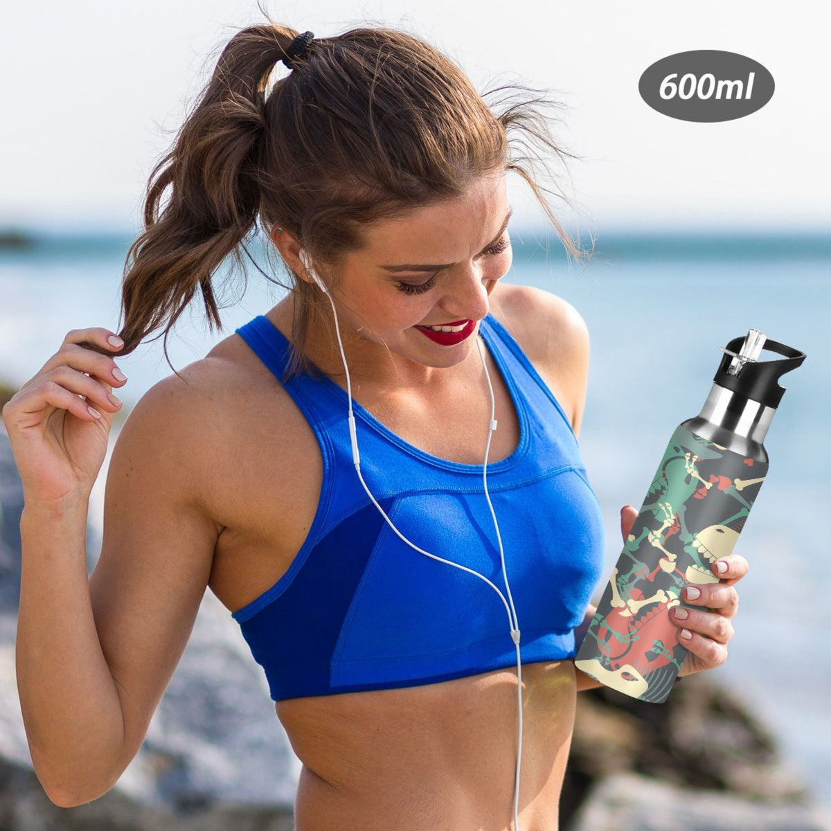 20 OZ Stainless Steel Water Bottle with Straw Lid O65220