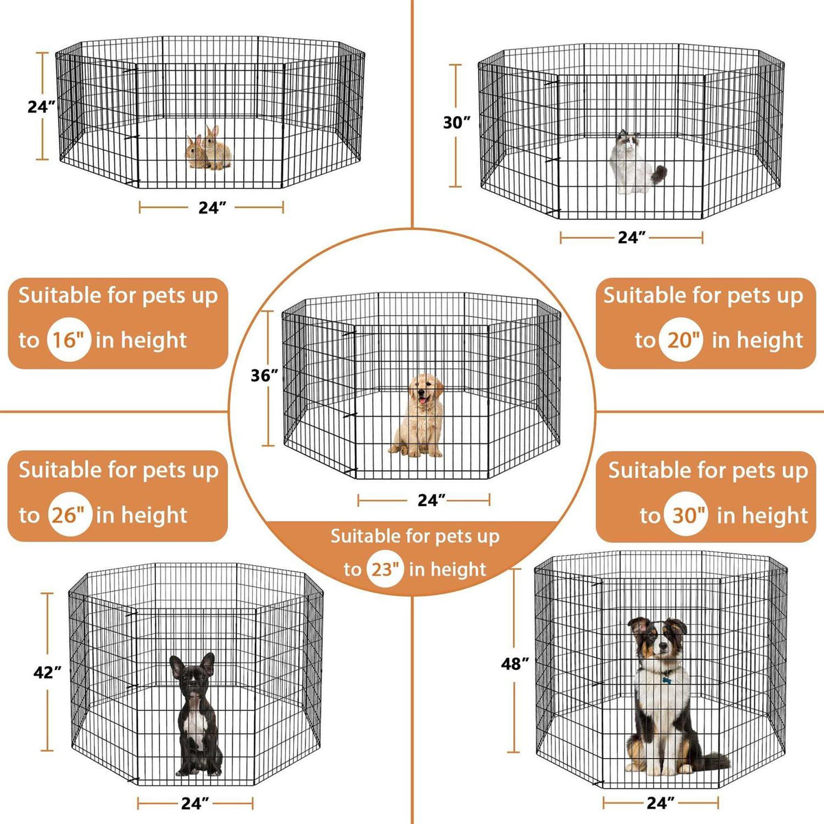 Folding 8 Panel Pet Playpen C225387