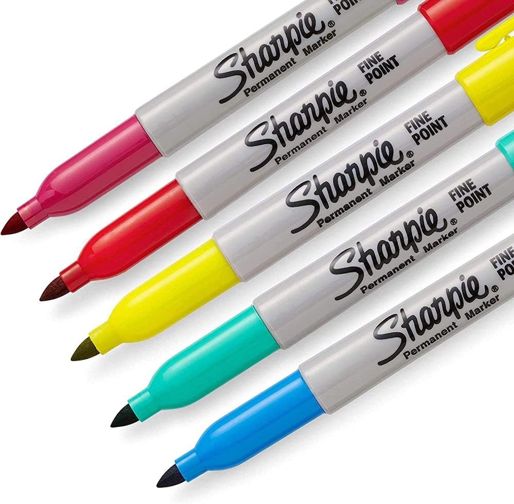 Fine Point Assorted Permanent Markers, 5 Pack U512238