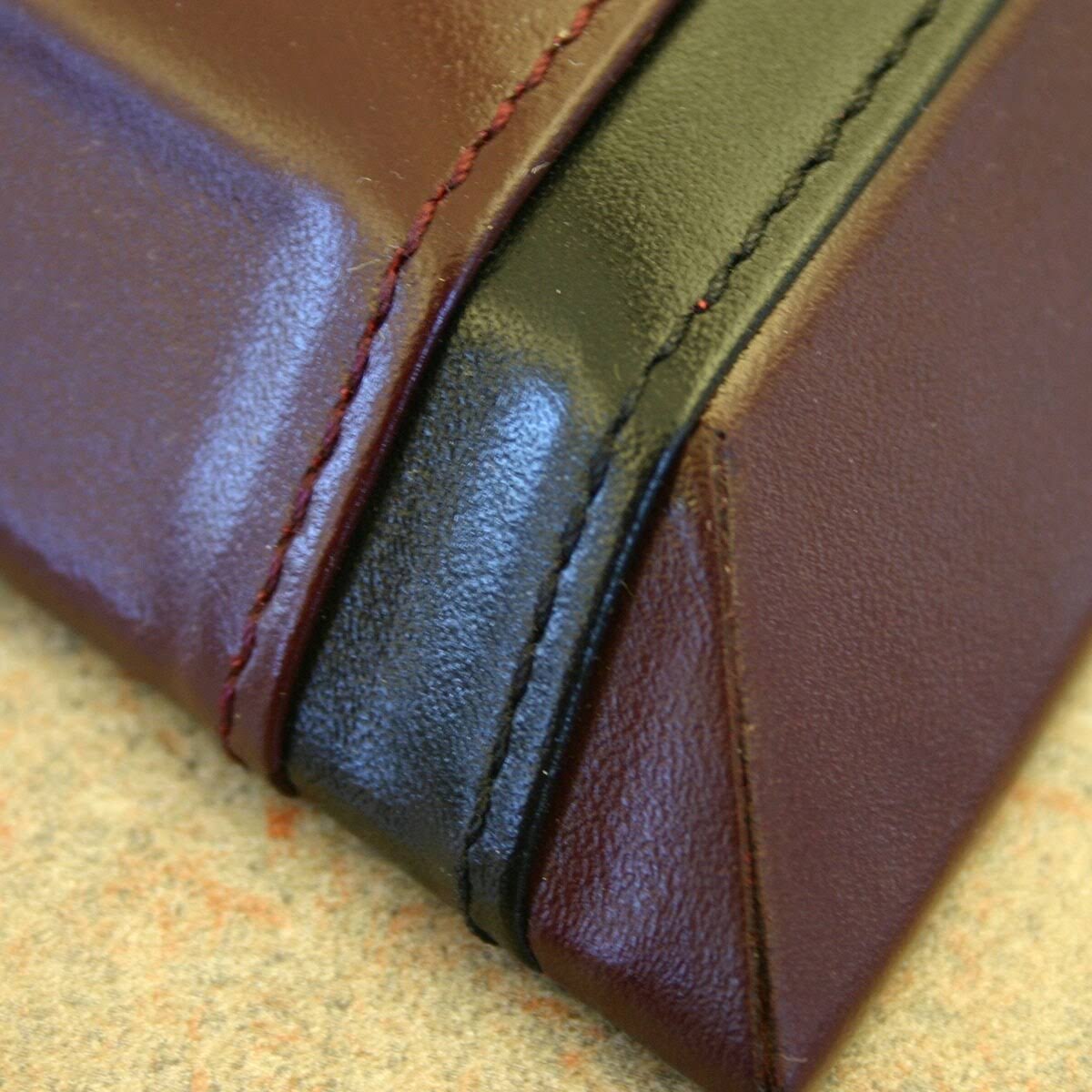 Burgundy Leather Double Pen Stand Q810874