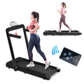 2 in1 Folding Treadmill 300 lb Capacity 8 mph Black F147