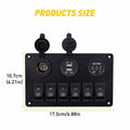 6 Gang Blue LED Rocker Switch Panel M383