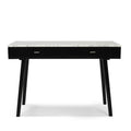 Rectangular Italian Carrara White Marble Writing Desk with Black Legs Z501