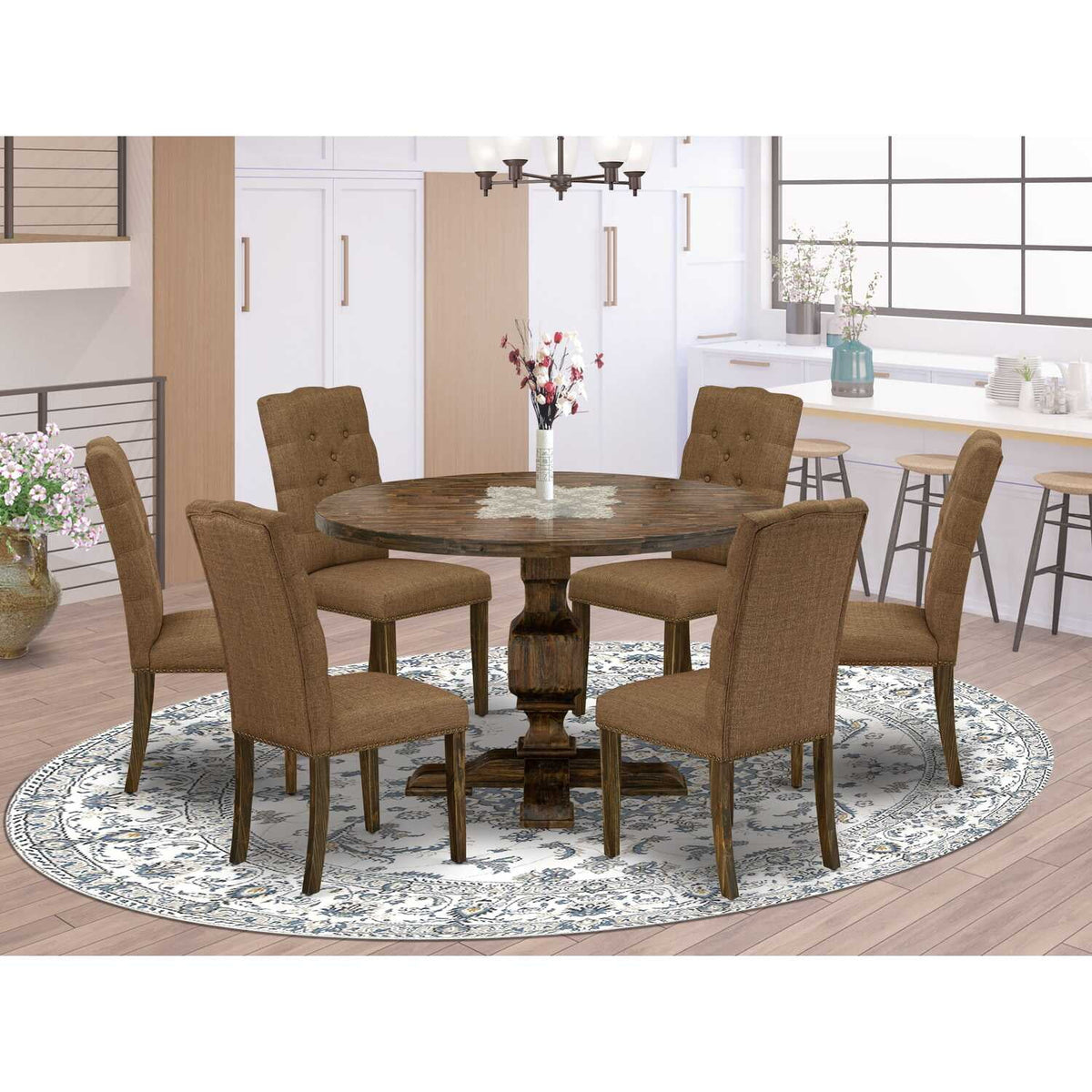 7 Pieces Wood Dining Set B2882