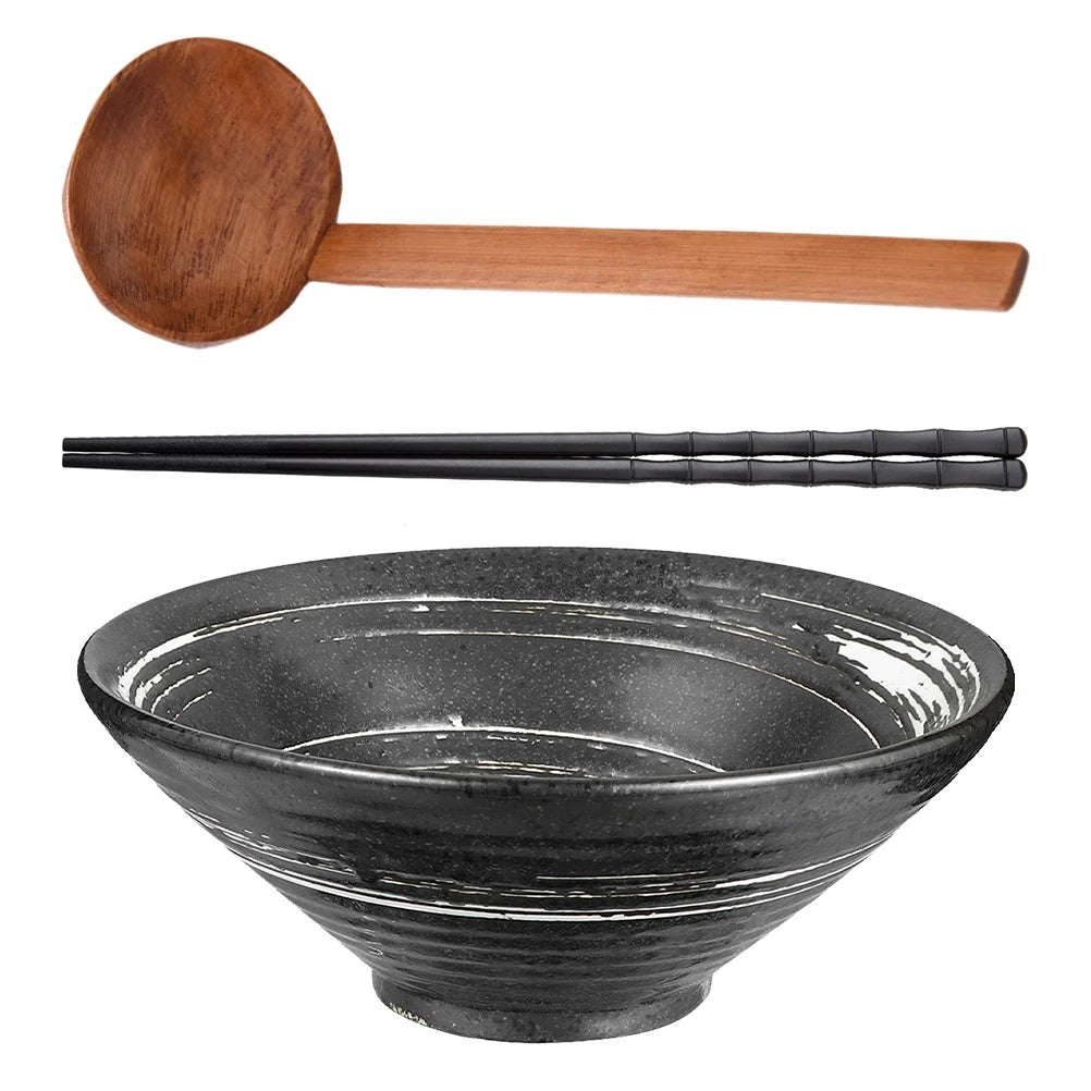 Ceramic Japanese Noodle Soup Bowl Set 35Oz Y255877