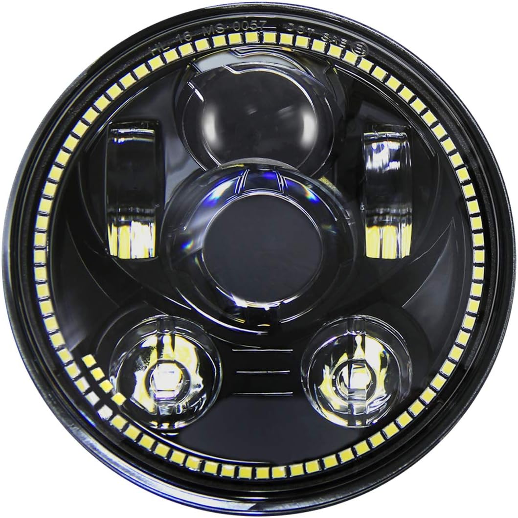 5.75 inch LED Headlight with Halo DRL Black Pack of 2 M34535