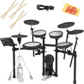 Electronic Drum Set Bundle with Stick Bag, Stereo Cable, 3 Pairs Drumsticks, Polishing Cloth P3127