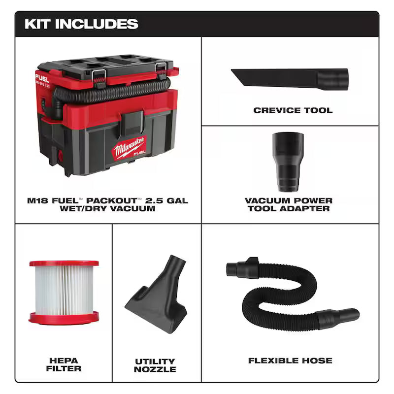 18-Volt Cordless 2.5 Gal. Wet/Dry Vacuum and Extra Filter T636