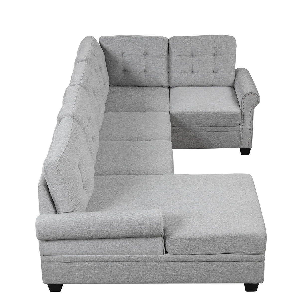 120" U-Shaped Corner Sectional Sofa Grey F26818