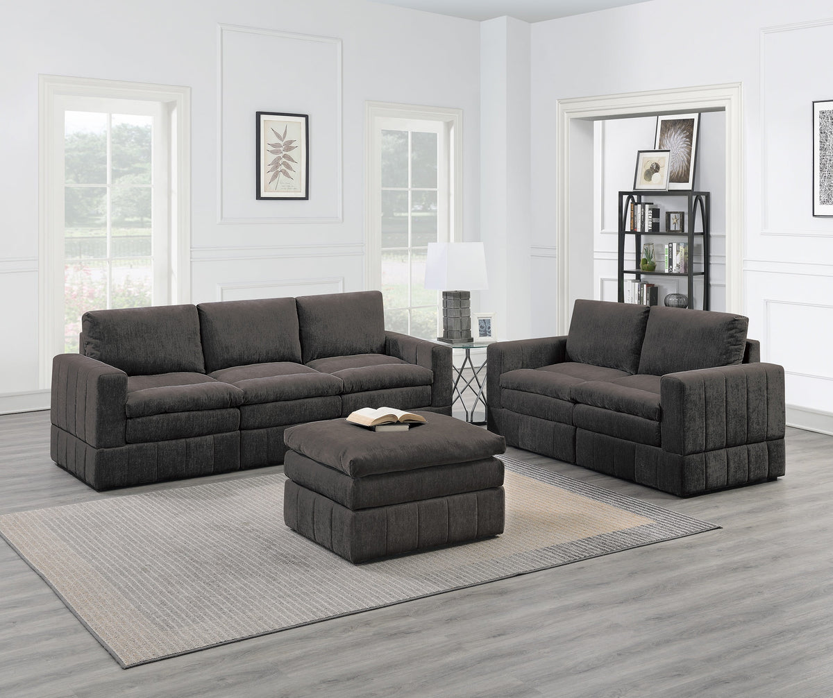 6Pc Modular Sectional Set with Ottoman R39476