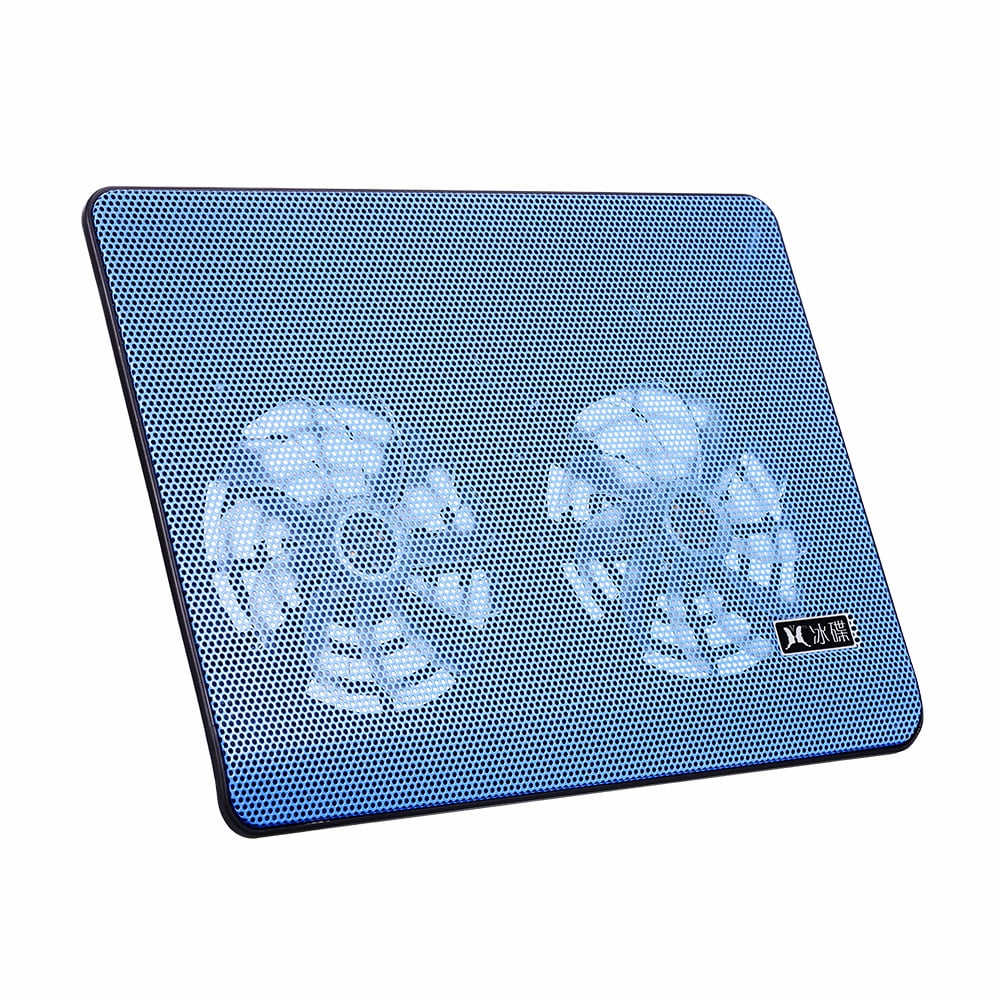 Blue Double Fans Laptop Cooling Pad with Two USB Ports O81175