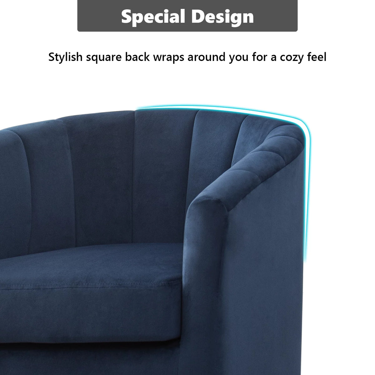 Blue Velvet Swivel Accent Chair P82501