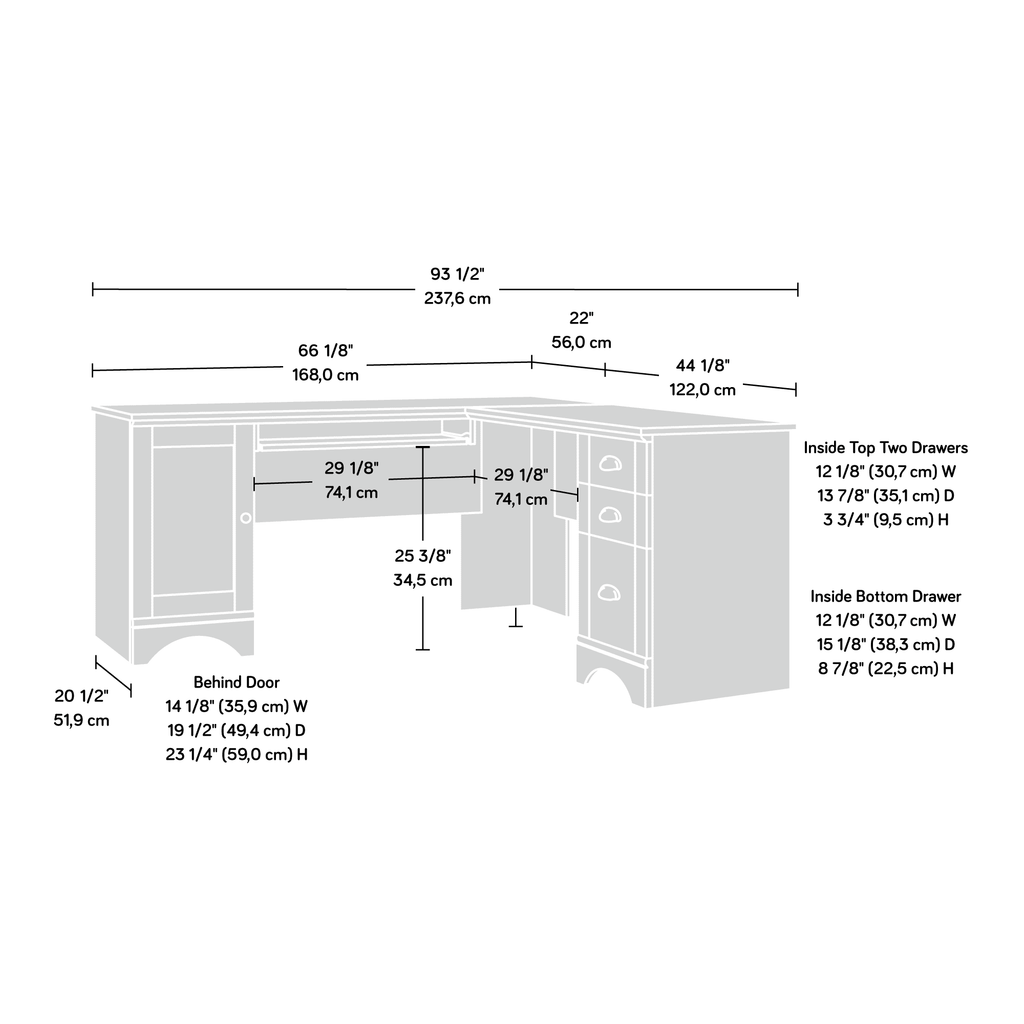 L Shaped Computer Desk with Storage U205