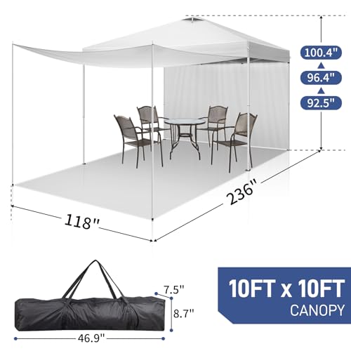 10x20ft Pop Up Canopy Tent with 4 SideWalls D278499