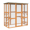 Outdoor Wooden Cat House Enclosure with 6 High Ledges U221872