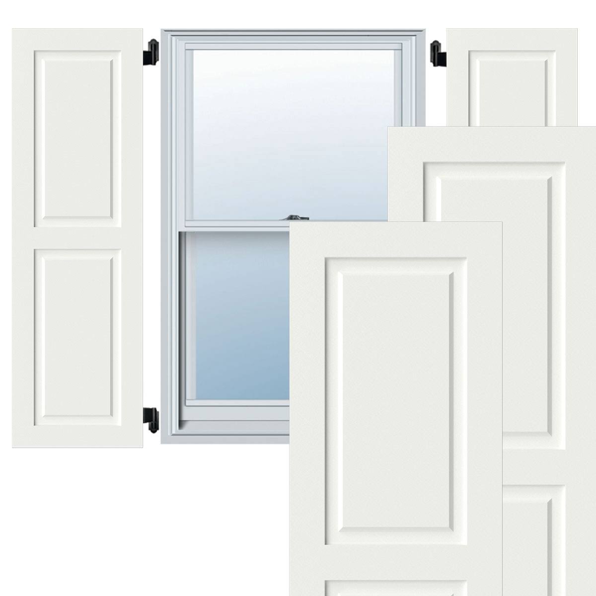 18x22W x 67x22H Exterior Composite Raised Panel Shutters (Per Pair), Unfinished Y66206