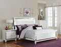 White 3pc Bedroom Set Eastern King Bed LED Headboard 2 Nightstands S149479