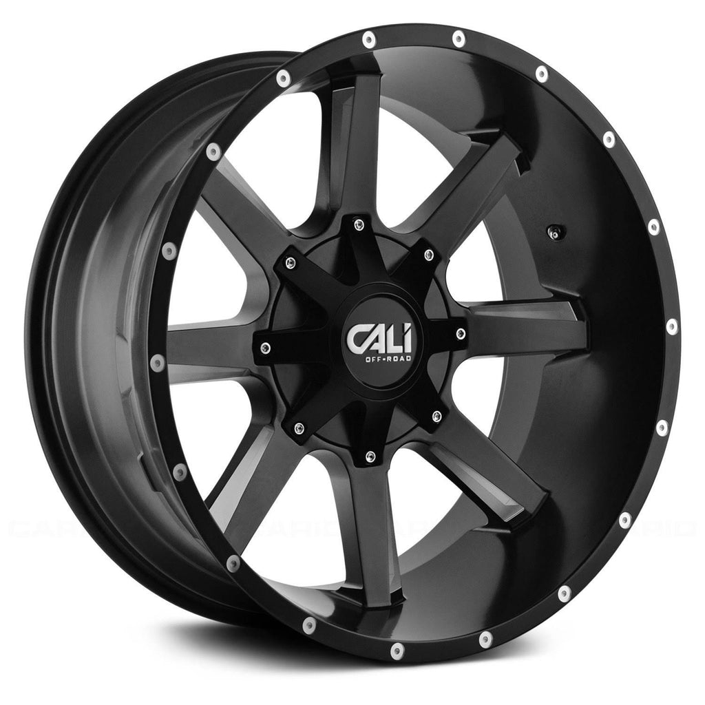 Satin Black/Milled Spokes 20x9 5-127/5-139.7 0mm 87mm Wheels D772