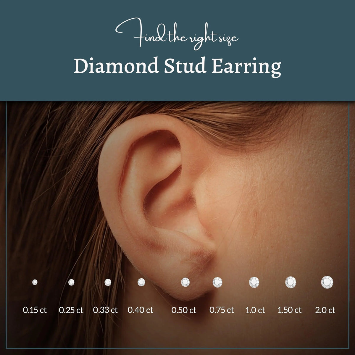1/2 Ctw Lab-Grown Diamond Stud Earrings 14k White Gold O47920